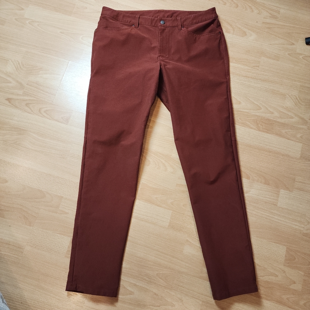Lululemon Utilitech ABC Slim-Fit Pants Red Brown Men's Size 36 (32.5"-33" Inseam
